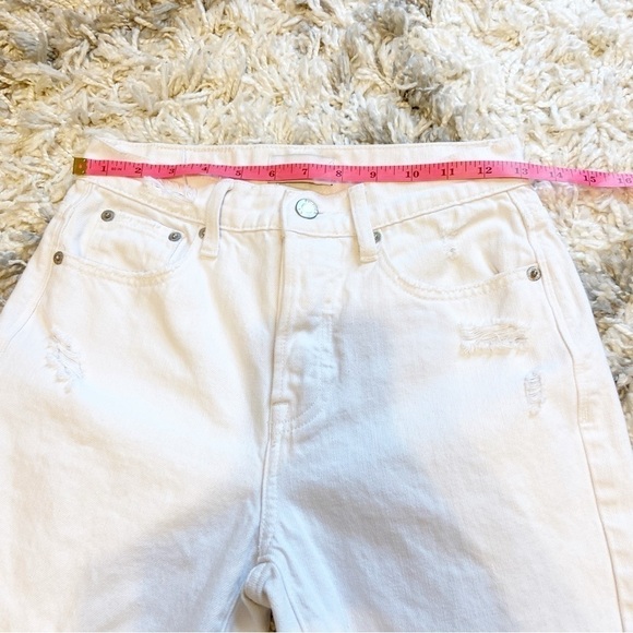 Pistola | High Rise White Copped Distressed Hem Jeans Size 24 - Picture 12 of 14